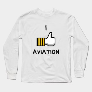 I like aviation thumbs up aviation design with capitan hand Long Sleeve T-Shirt